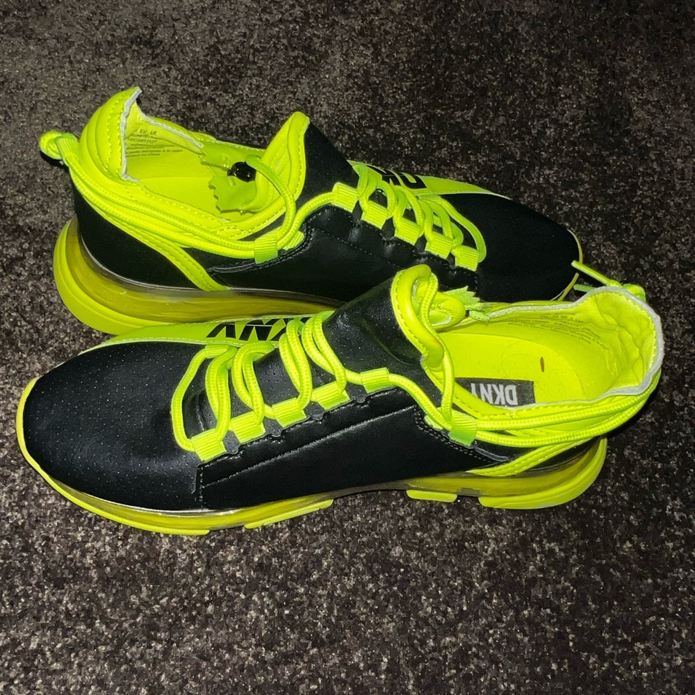 DKNY Vibrant Lime and Black Sneakers